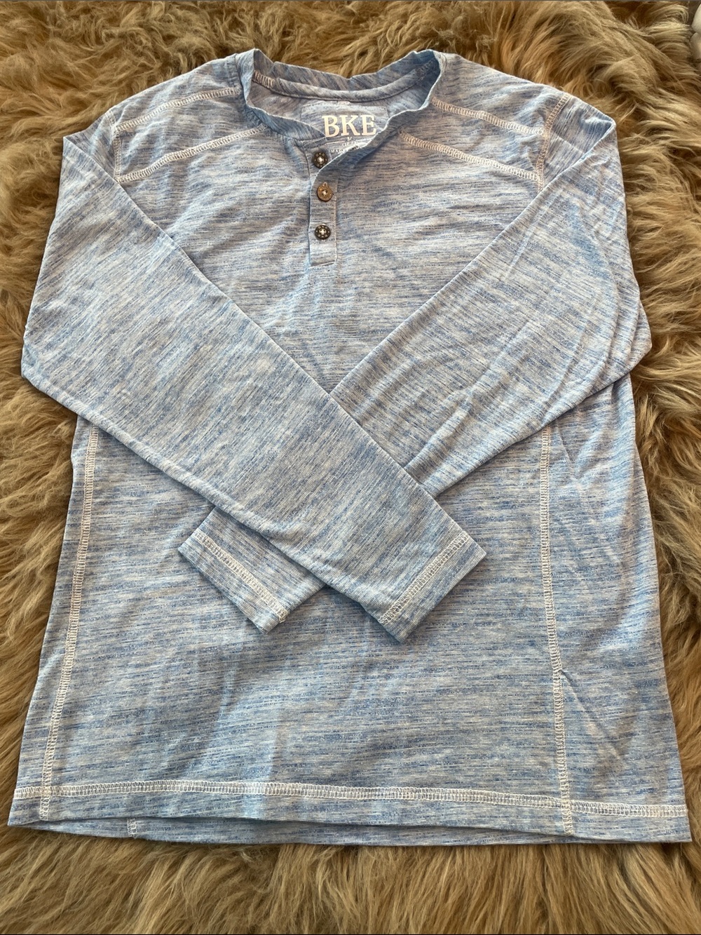 BKE Light Blue Heather Long-Sleeve Henley